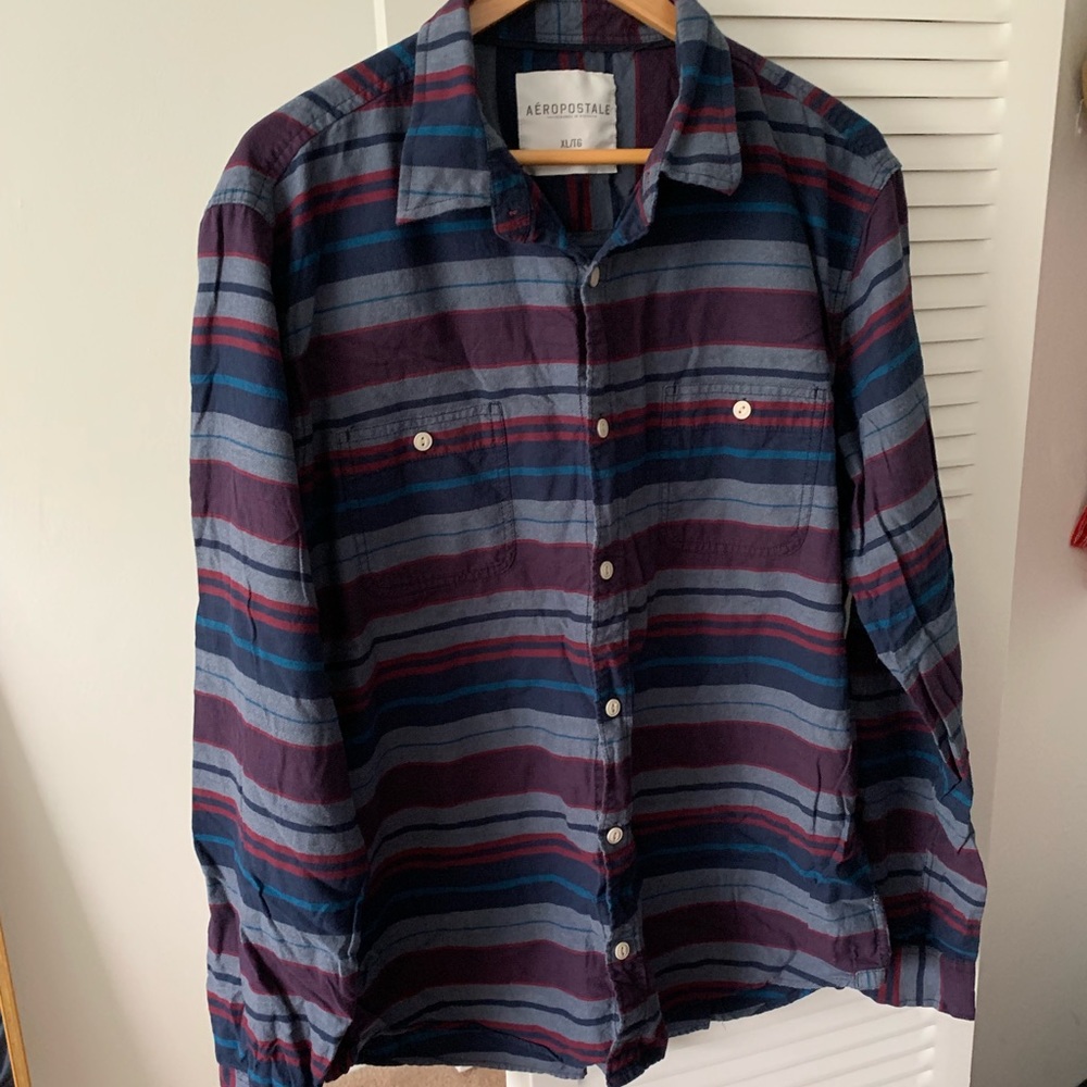 Aeropostale boys XL striped button up- clean